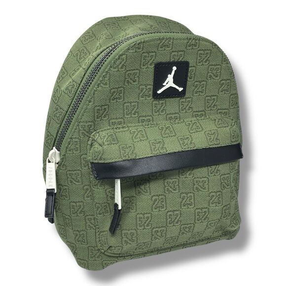Jordan Backpack Womens Green Mini Nike Monogram Logo Jacquard School 8L 7A0761 - Picture 1 of 12